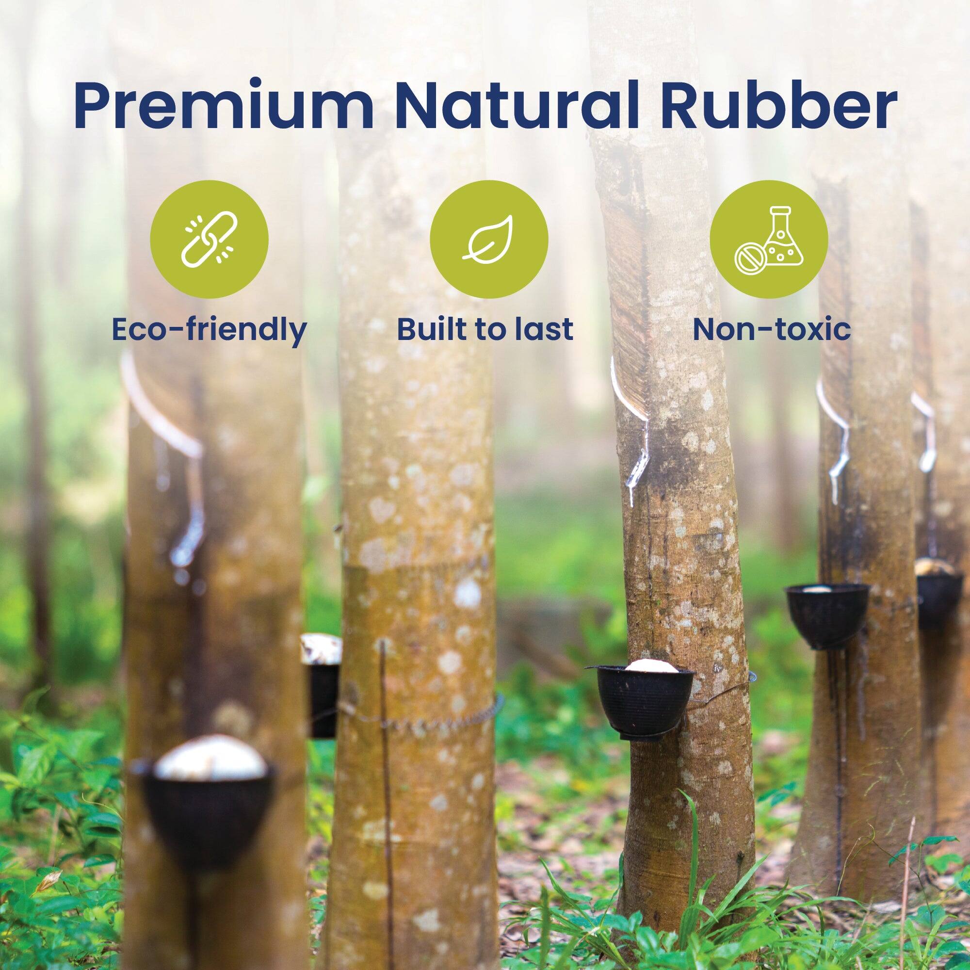 Premium Natural Rubber

- Eco-friendly
- Built to last
- Non-toxic