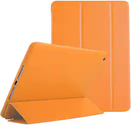 DuraSafe Cases - iPad 10.2" 9th/8th/7th Gen 2021/2020/2019 Shockproof Silicone-Back Smart Case with Tri-Fold Stand A2197 A2200 A2198 - Orange