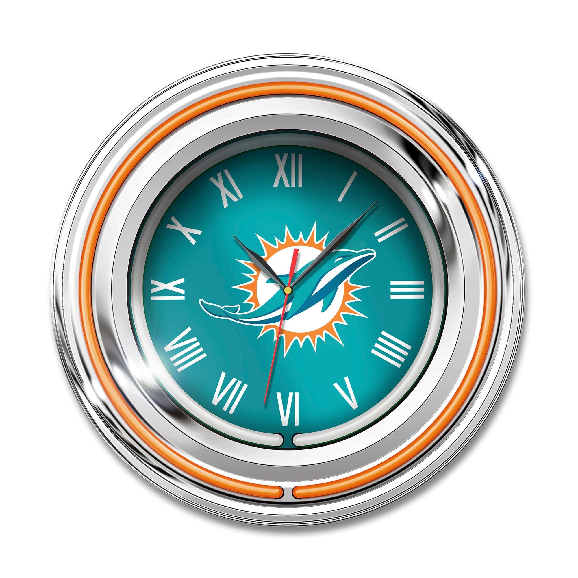 Imperial - Miami Dolphins 15" Team Color Neon Clock - Aqua