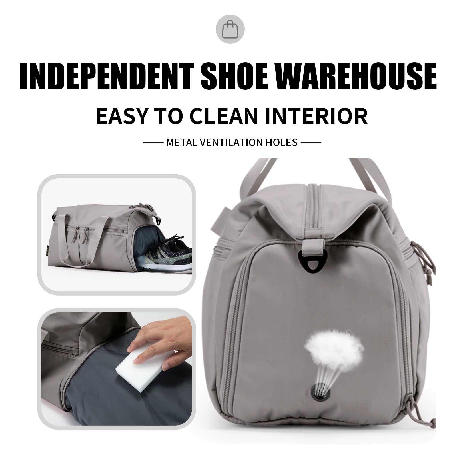 INDEPENDENT SHOE WAREHOUSE  
EASY TO CLEAN INTERIOR  
METAL VENTILATION HOLES