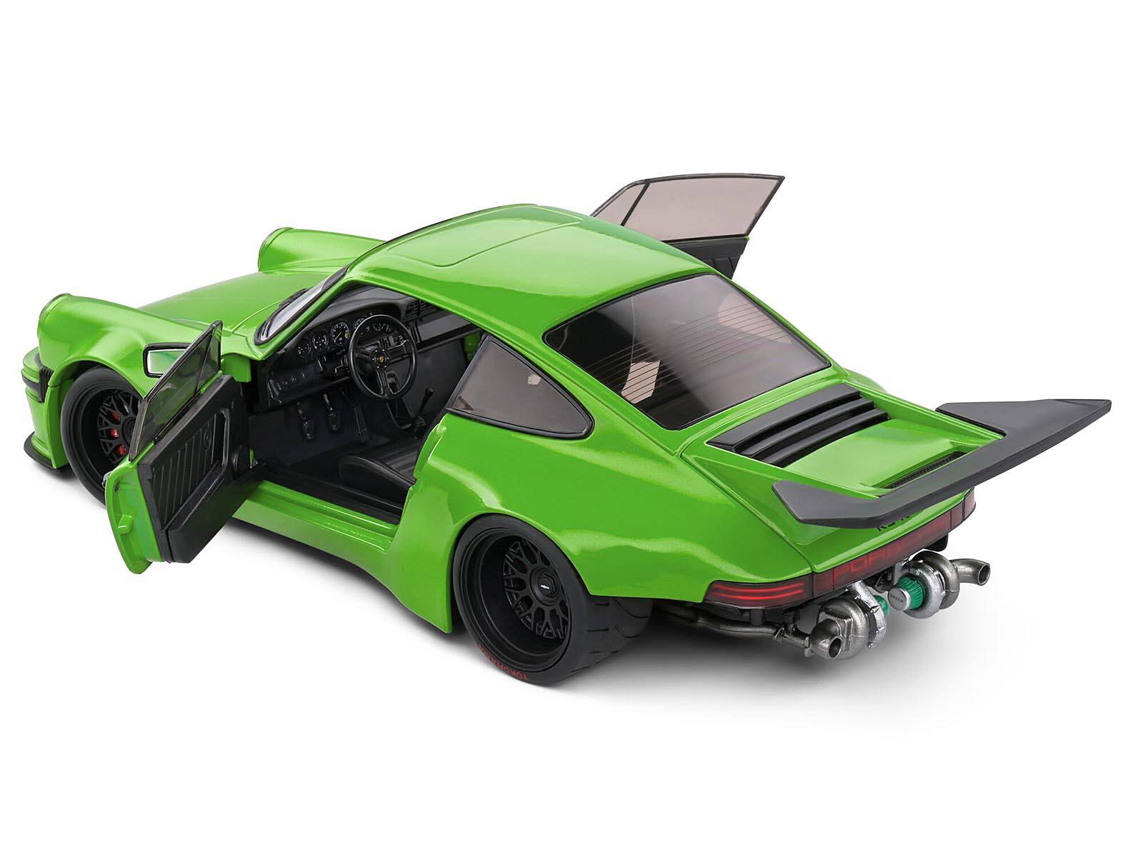 Angle. Solido - 2022 Porsche 911 KS-R Green Metallic 1/18 Diecast Model Car by Solido - Green Metallic.