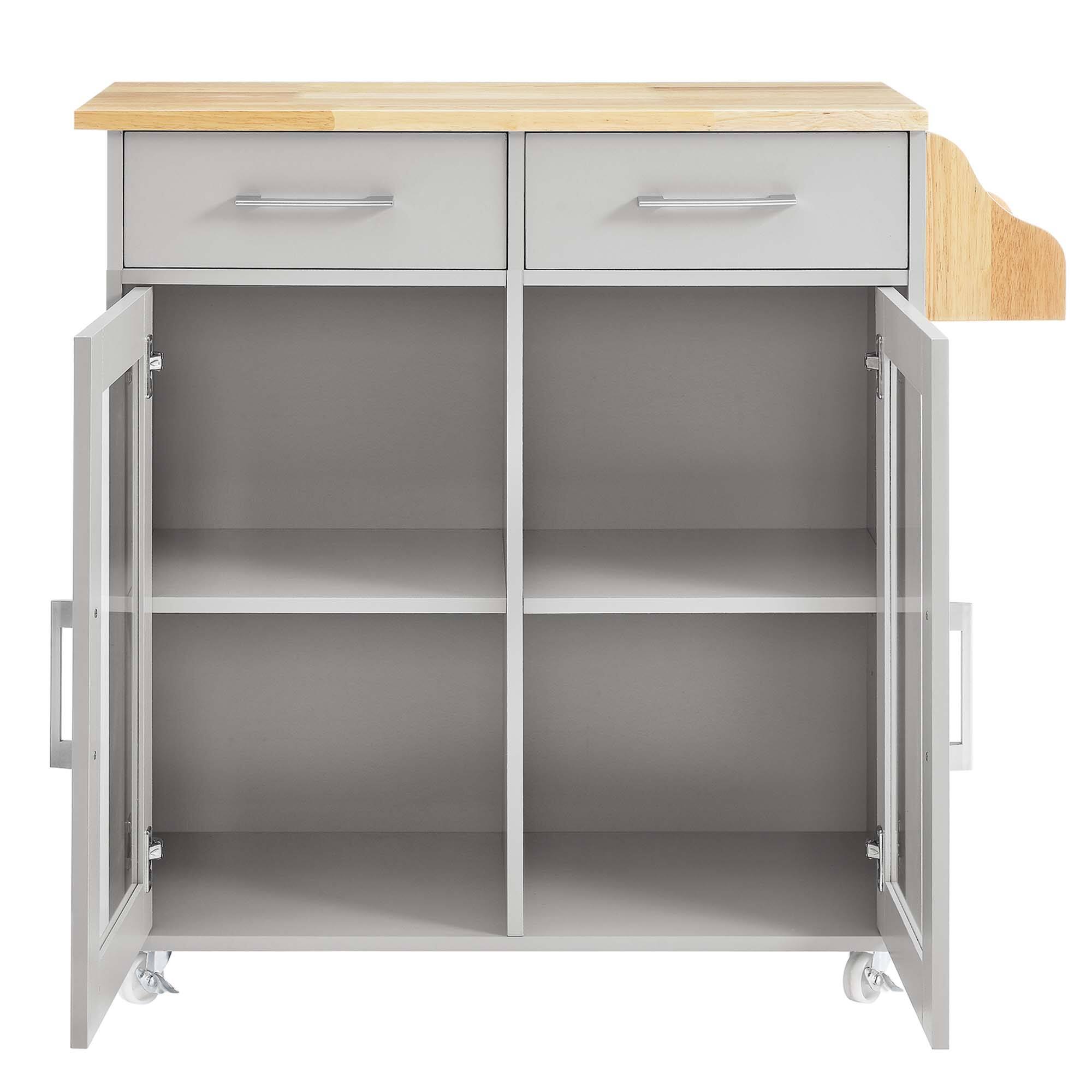 Alt View 5. Modway - Cuisine Kitchen Cart by Modway - Light Gray Natural.