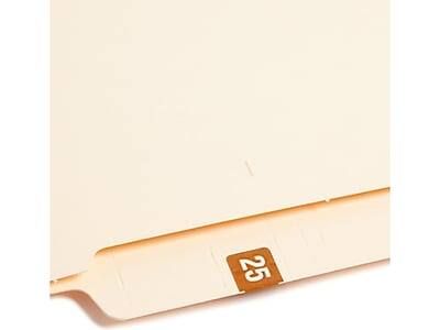 Alt View 3. Smead - Smead "25" ETS Color-Coded Labels, 1" x 0.5" Brown, 25 Labels/Sheet, 10 Sheets/Pack (67925) - Brown.