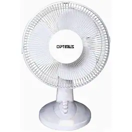 Optimus - 12" Oscillating Table Fan - White