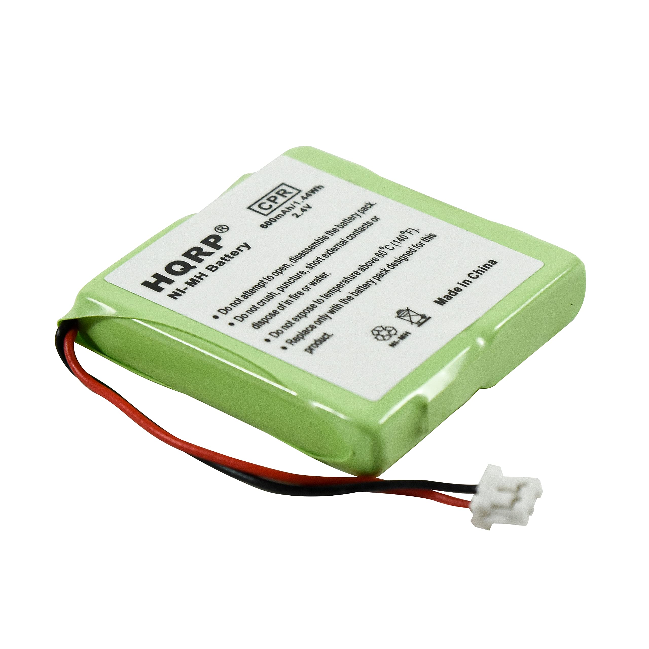 CPR 44Wh 600mAh/1 Ah/1 2.4V pack 600m battery the contacts (140F F this disassemble external C for HQRP Battery 60 designed opn hortae above China MH to puncture water. pack In NI- not attemp! crush in fire or 10 temperature the battery Made Do not ofin with Do dispose not expose only Do Replace MI-MH M product. WL