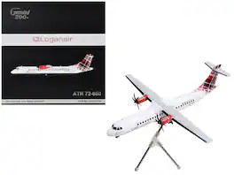 ATR 72-600 Commercial Aircraft "Loganair - Scotland's Airline" White with Red Plaid Tail 1/200 Model by GeminiJets