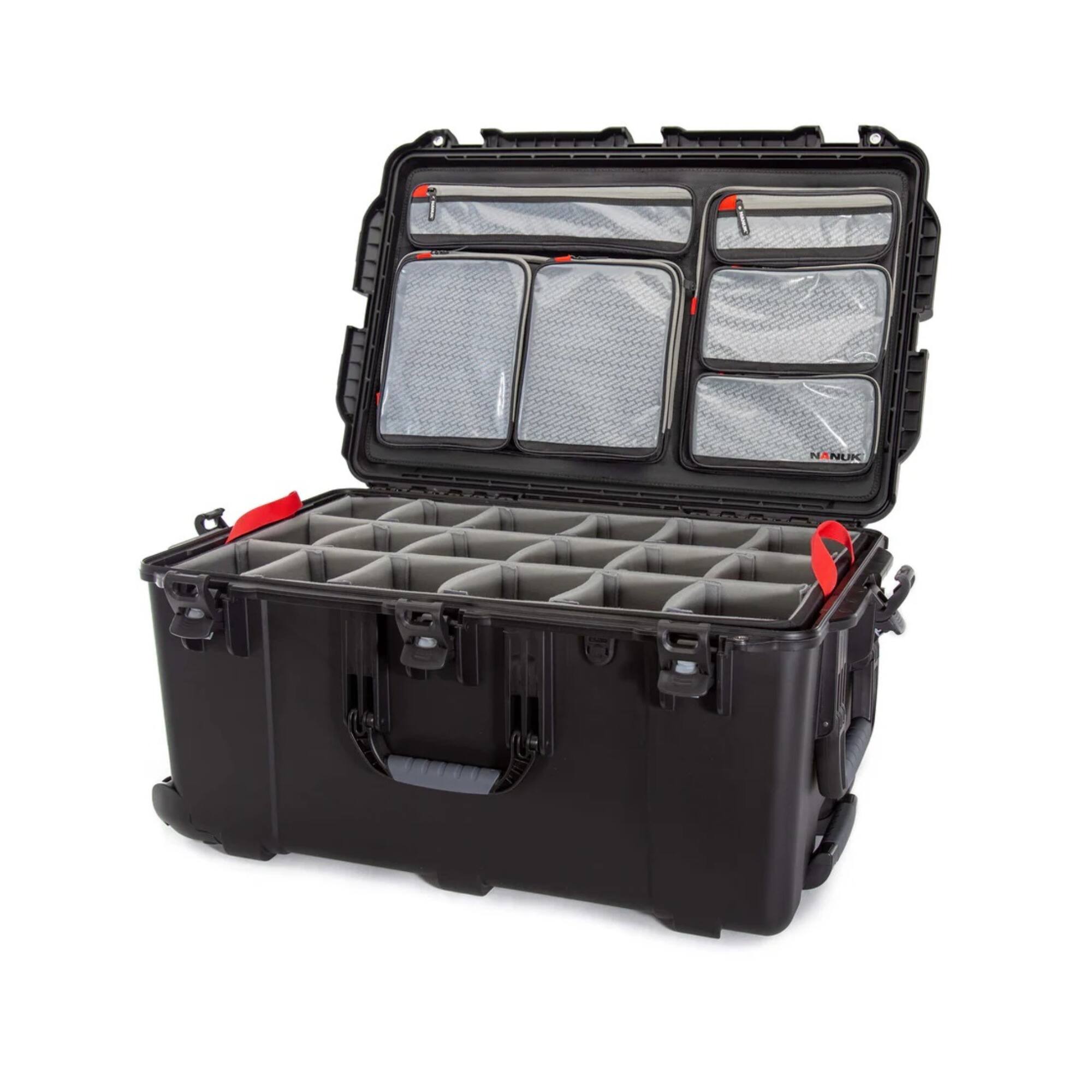 NANUK - 965 Waterproof Hard Case with Lid Organizer, Padded Divider (Black)