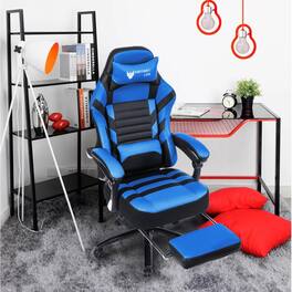 APRILSOUL - Vanbow Seat Height Adjustable Swivel Racing Office Computer Ergonomic Video Game Chair - Blue
