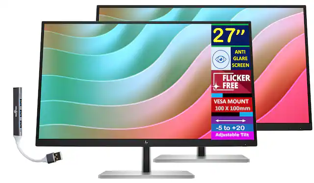27" Anti Glare Screen Flicker Free VESA Mount 100 x 100mm -5 to +20 Adjustable Tilt