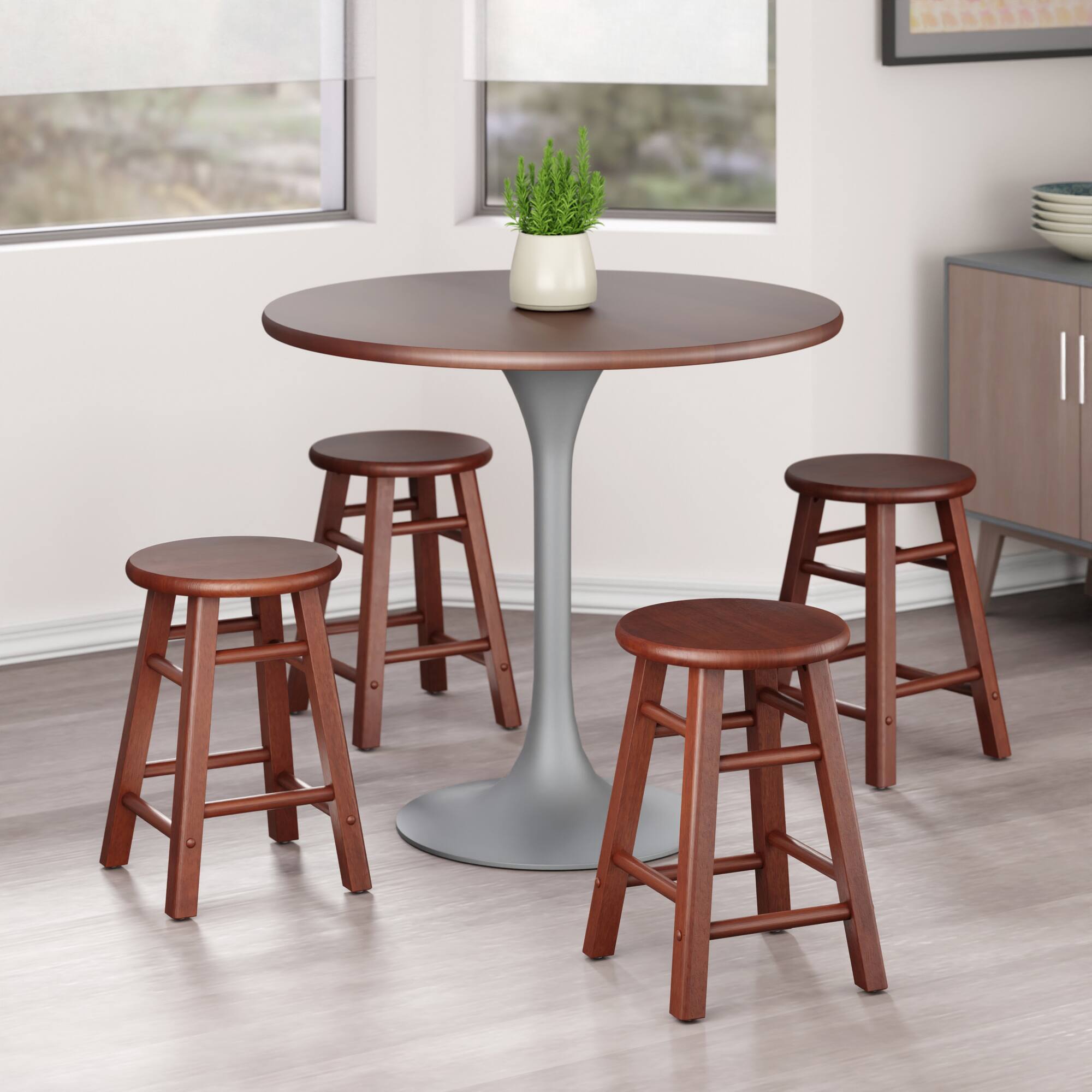 Alt View 8. Winsome Wood - Element 2-Pc Dining Stool Set - Walnut.