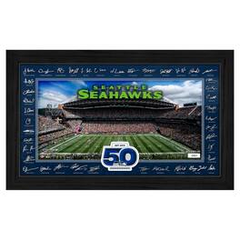 Highland Mint - Seattle Seahawks 12" x 20" 2025 Signature Gridiron Panoramic Framed Photo - Multicolor
