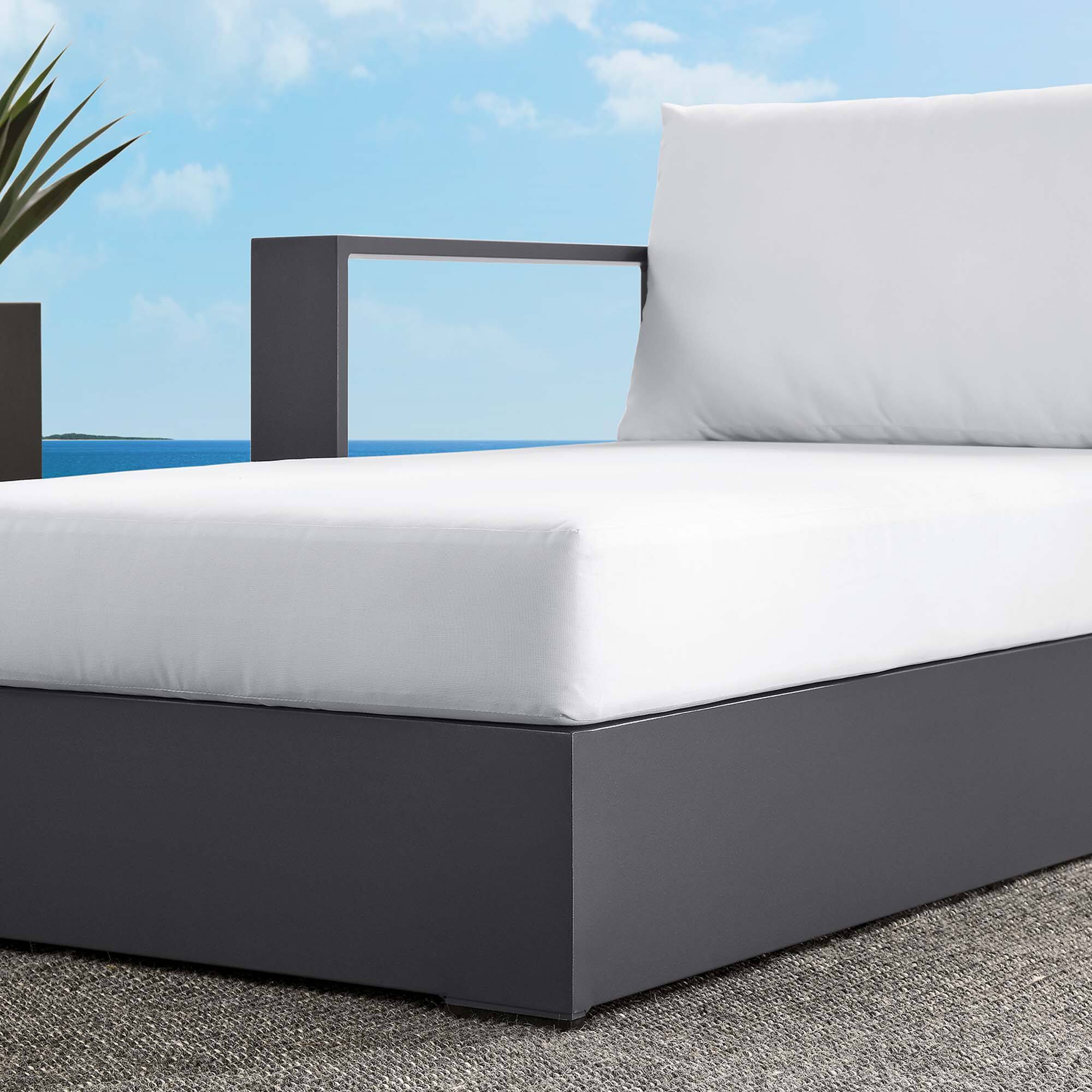 Alt View 2. Modway - Tahoe Outdoor Patio Powder-Coated Aluminum Modular Left-Facing Chaise Lounge by Modway - Gray White.