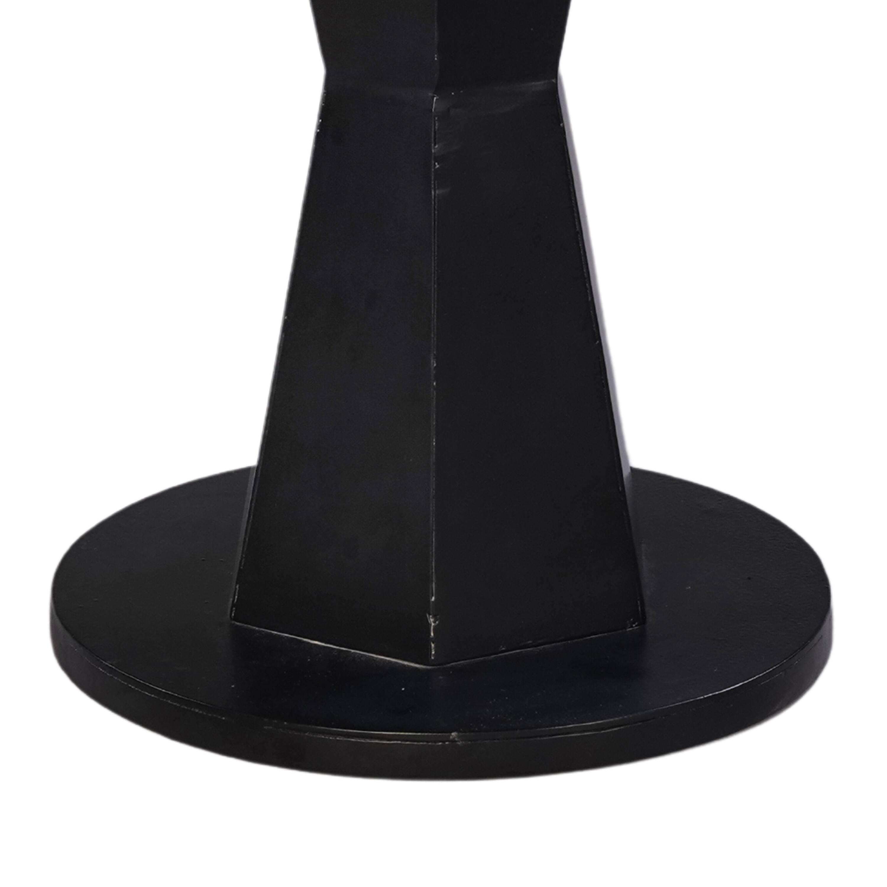 Alt View 4. Manhattan Lane - Riko Coffee Table, White Marble Top on Modern Iron Stand, Round Table, 27" - Black, White.