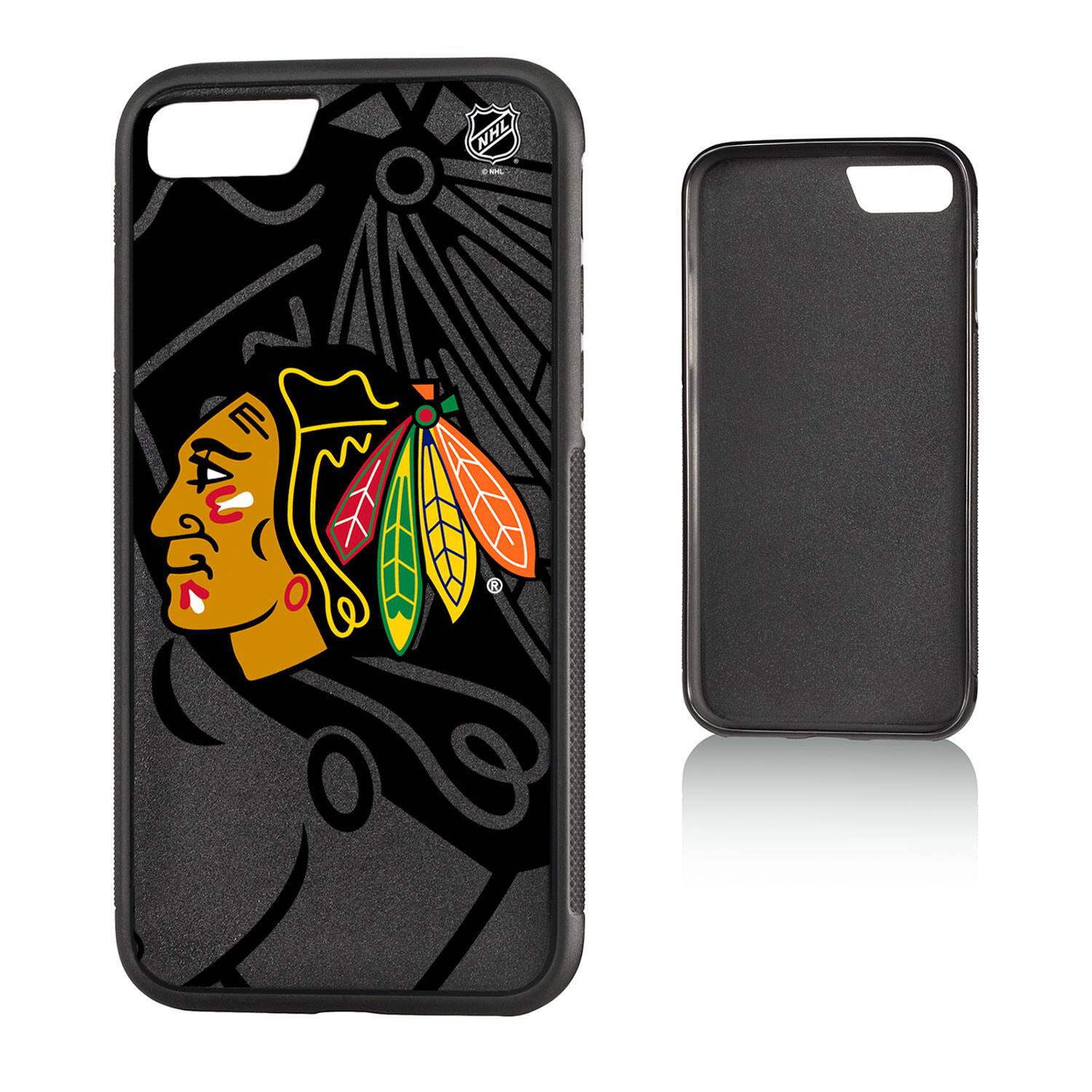 Alt View 1. Keyscaper - Chicago Blackhawks iPhone Bump Ice Case - 15 Pro Max - Multicolor.