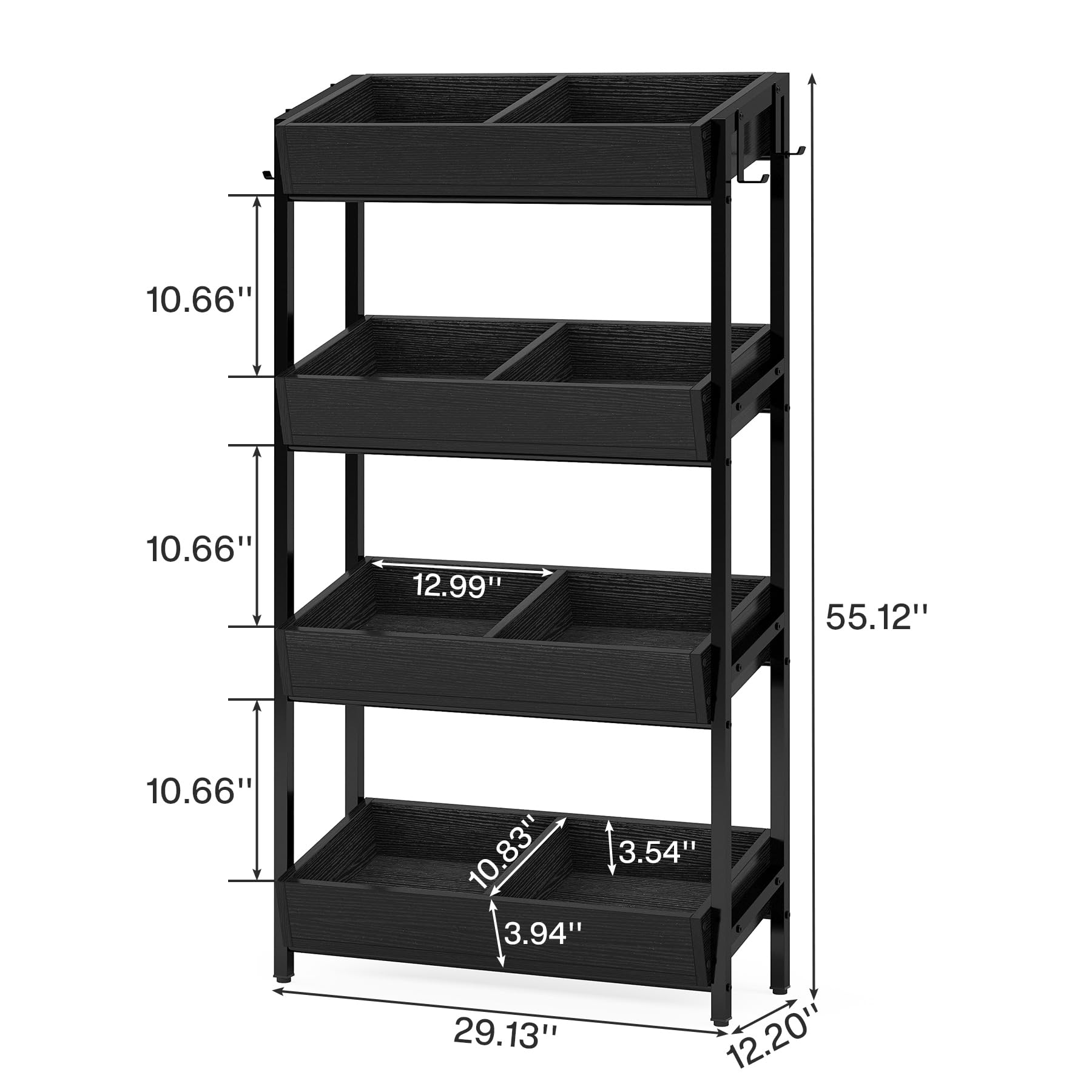 Tribesigns 4 Tier Retail Display Rack, Tiered Shelf Organizer for ...
