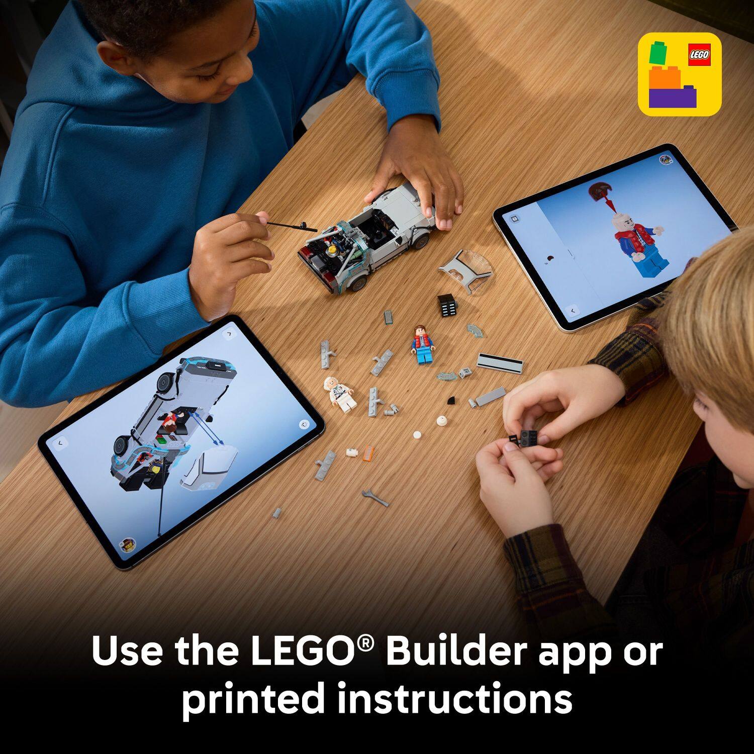Use the LEGO® Builder app or printed instructions