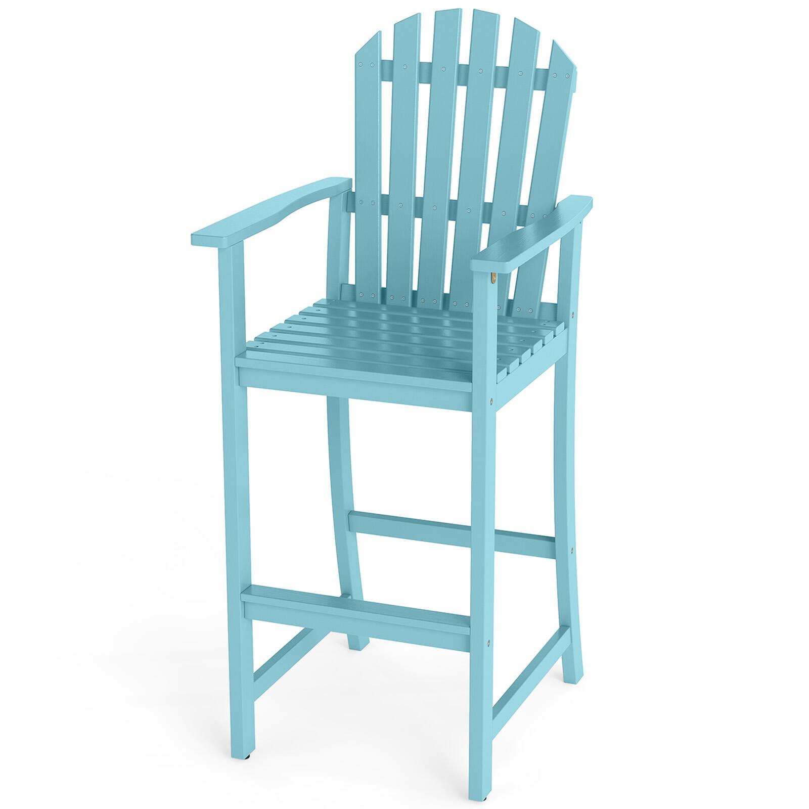 Alt View 8. Gymax - Gymax 2PCS Tall Adirondack Chair w/Back Armrests & Footrest for Balcony Porch Deck Turquoise - Green.