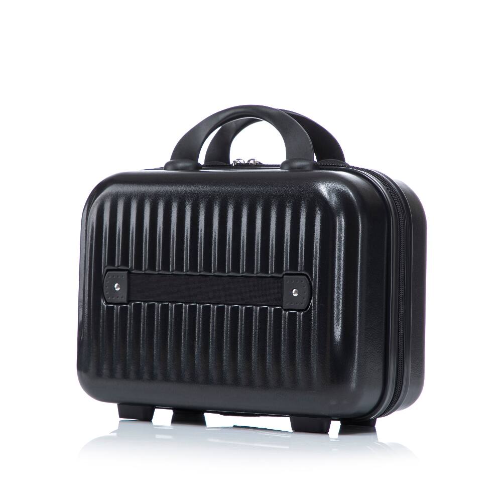 Back. Ropilly - Ropilly 2 Piece Luggage Set Front Opening Carry On Luggage 20 Inch Hard Shell Suitcase Black - Black.