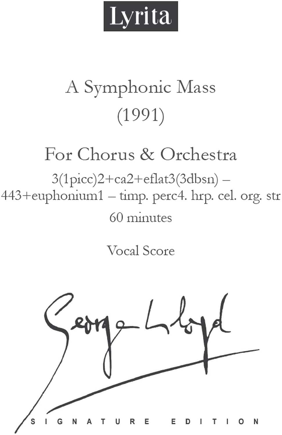 PopMarket - George Lloyd - Lloyd: A Symphonic Mass for chorus & orchestra Vocal Score - Multicolor