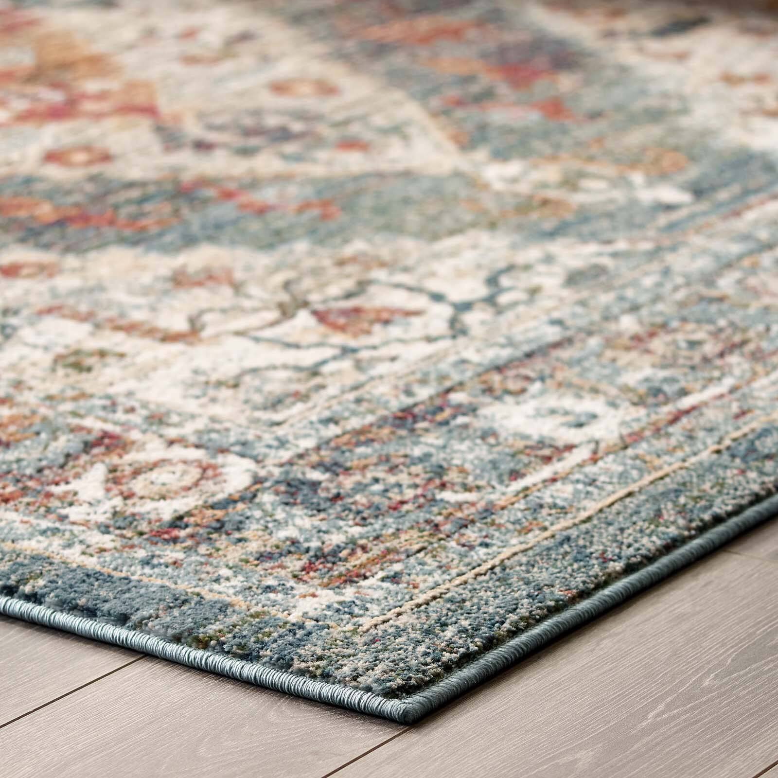 Alt View 1. Modway - Tribute Camellia Distressed Vintage Floral Vintage Medallion Area Rug - Multicolored.