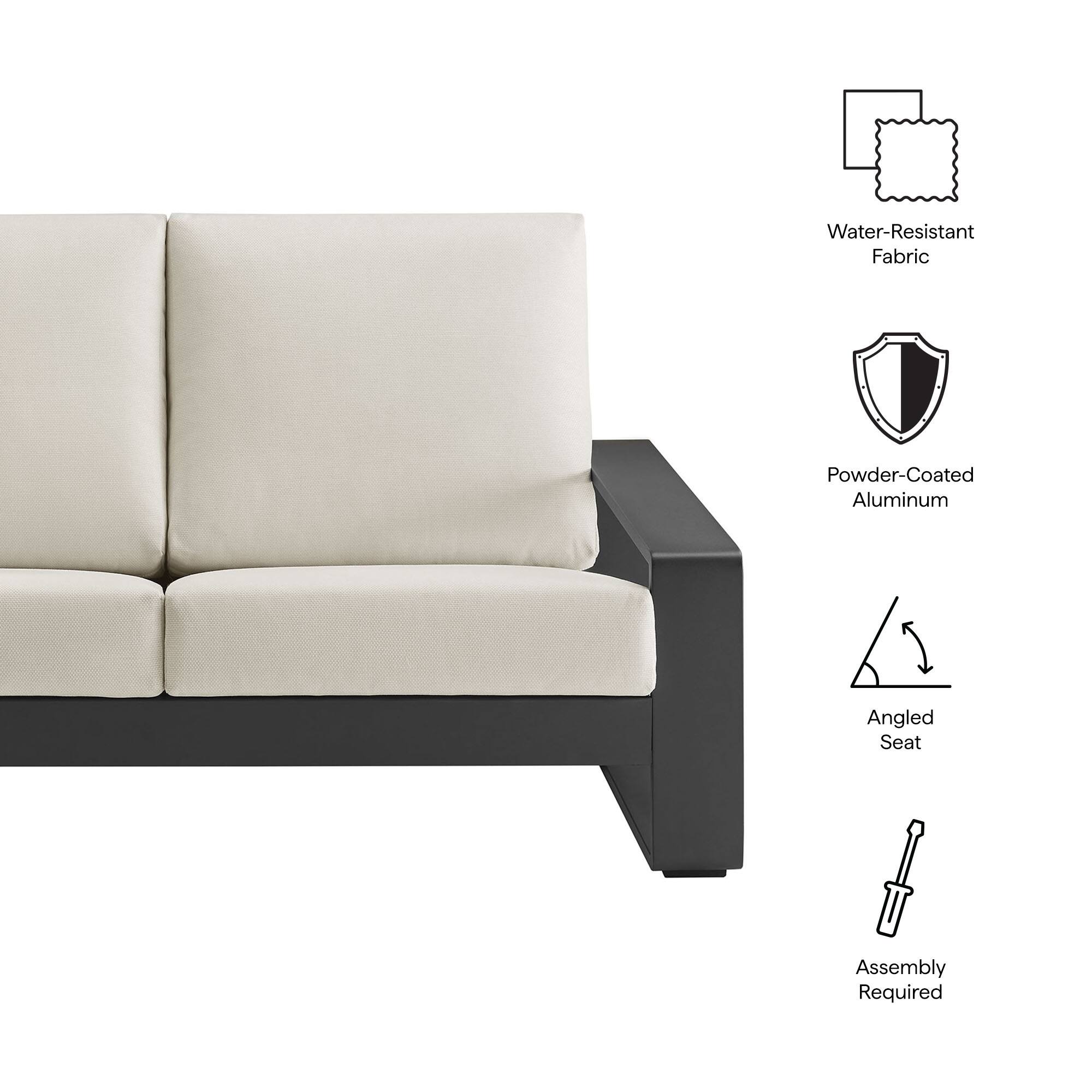 Water-Resistant Fabric  
Powder-Coated Aluminum  
Angled Seat  
Assembly Required