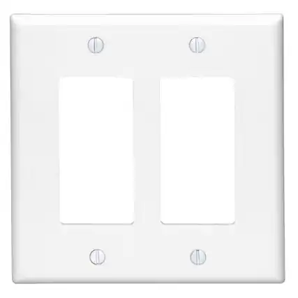 Front. Leviton - Leviton White 2 gang Thermoset Plastic Decorator Wall Plate 1 pk - White.