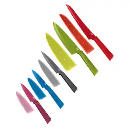 Kuhn Rikon - COLORI+ Knife Set with Non-Stick Coating and Safety Sheaths, Set of 5 - Multicolor
