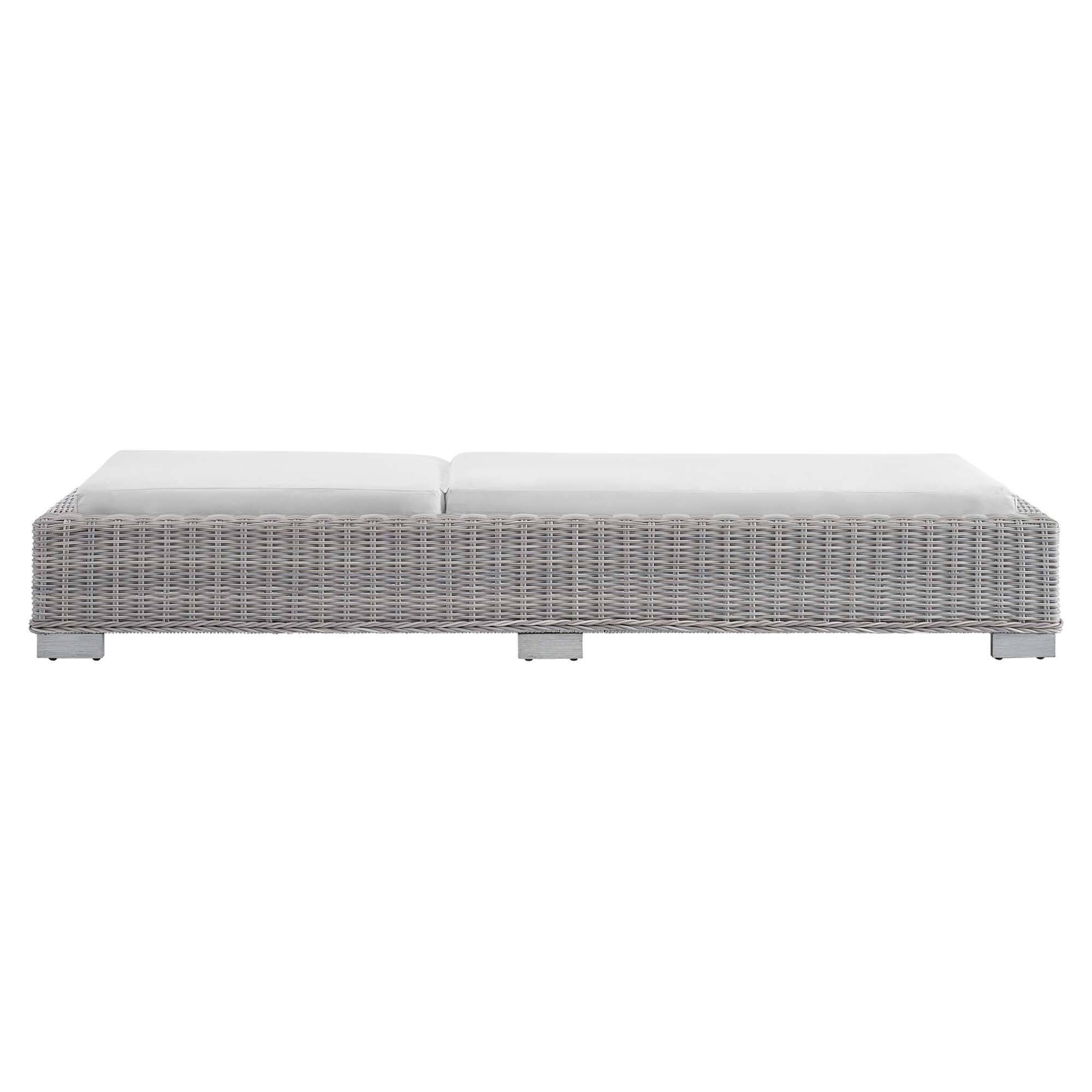 Alt View 1. Modway - Conway Outdoor Patio Wicker Rattan Chaise Lounge - Light Gray White.