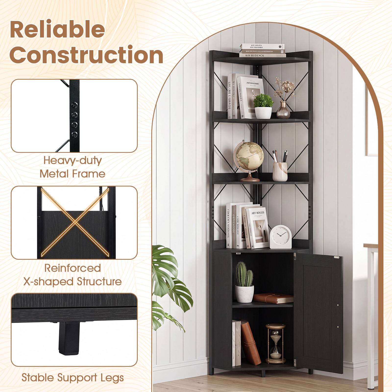Reliable Construction

- Heavy-duty Metal Frame
- Reinforced X-shaped Structure
- Stable Support Legs