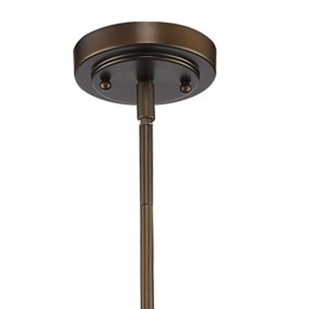 Back. Hivvago - Hivvago Antique Bronze Hanging Light with Glass Dome Shade - Brown.