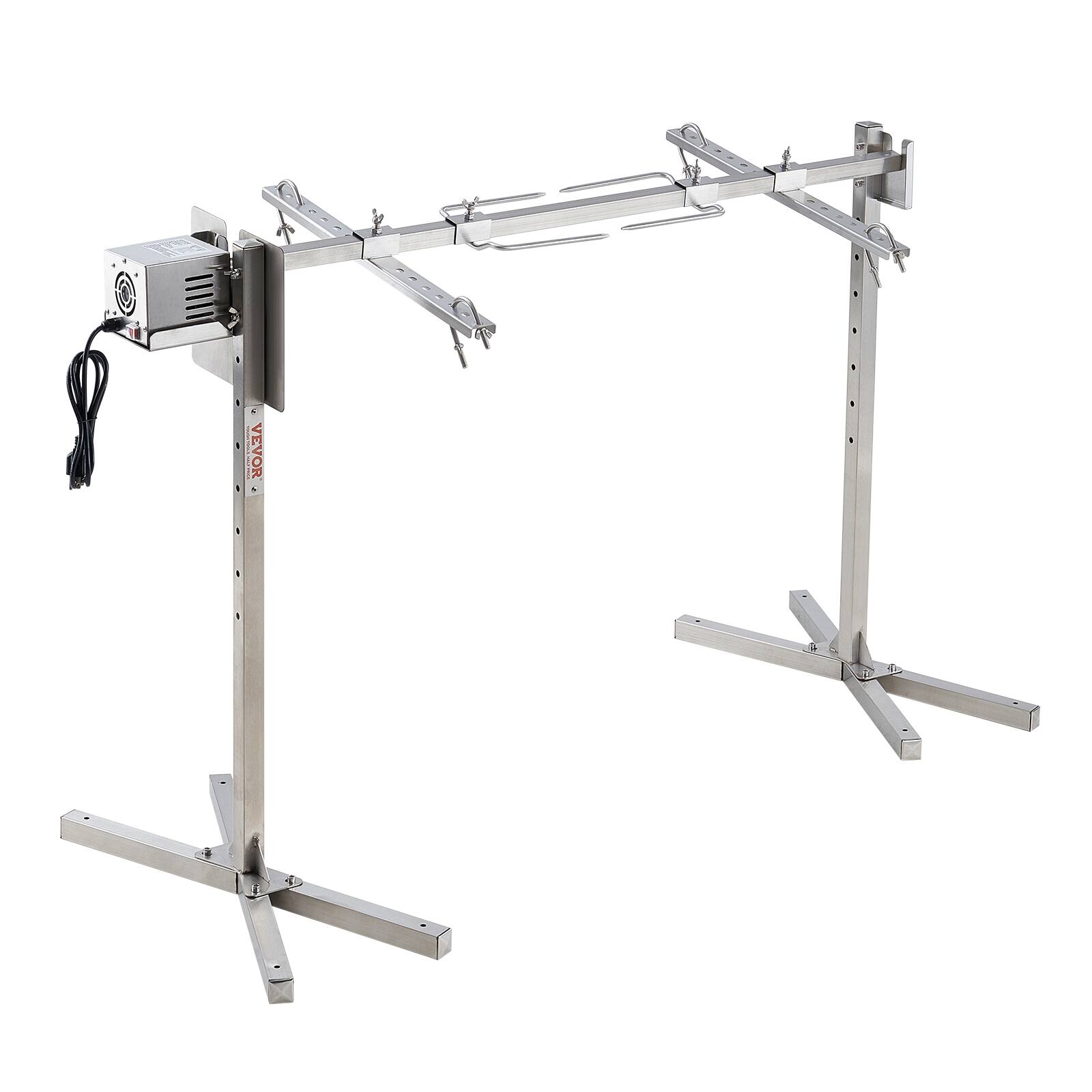 Alt View 5. VEVOR - Electric BBQ Rotisserie Grill Kit,46 Inch 132 lbs Capacity,Automatic 52W Motor Height Adjustable Universal Roaster Stand - Silver.