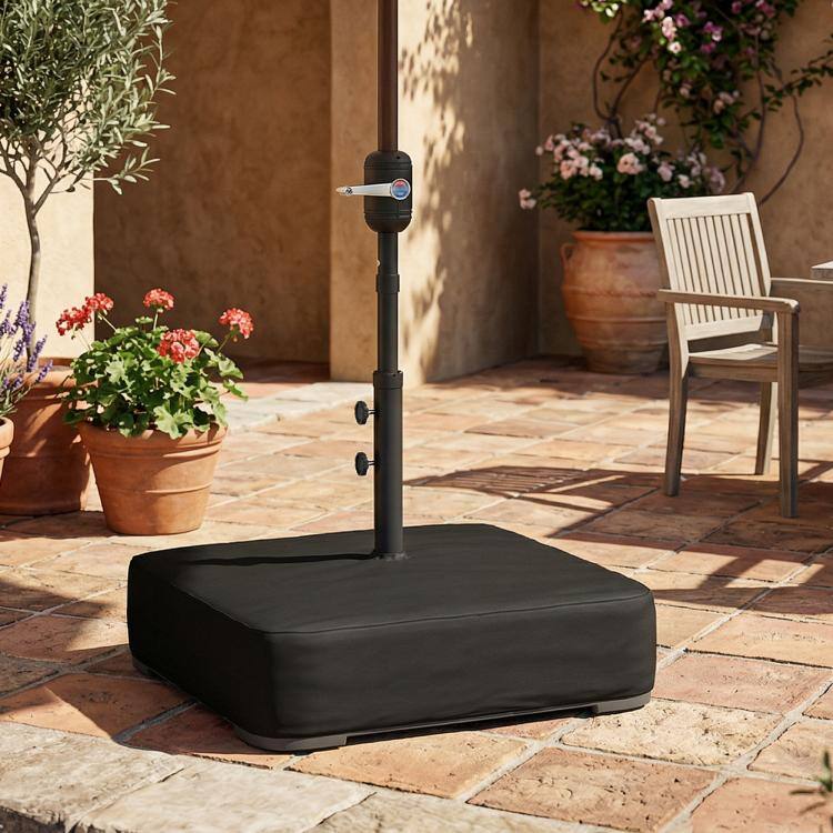 Alt View 1. PULUZ - Garden Parasol Base 176 lbs Sand Filled Heavy Duty Stand for Cantilever Umbrellas and 1.9 inch Poles - Black.