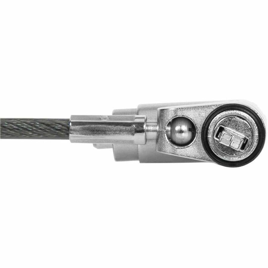 Alt View 6. Targus - Targus DEFCON Ultimate Universal Keyed Single Head Lock, Retail - 6.50 ft Cable - Patented T-bar/Key Lock - Silver.