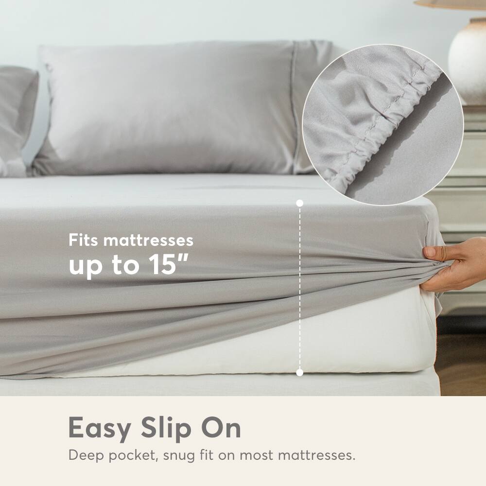 Fits mattresses up to 15"

Easy Slip On  
Deep pocket, snug fit on most mattresses.