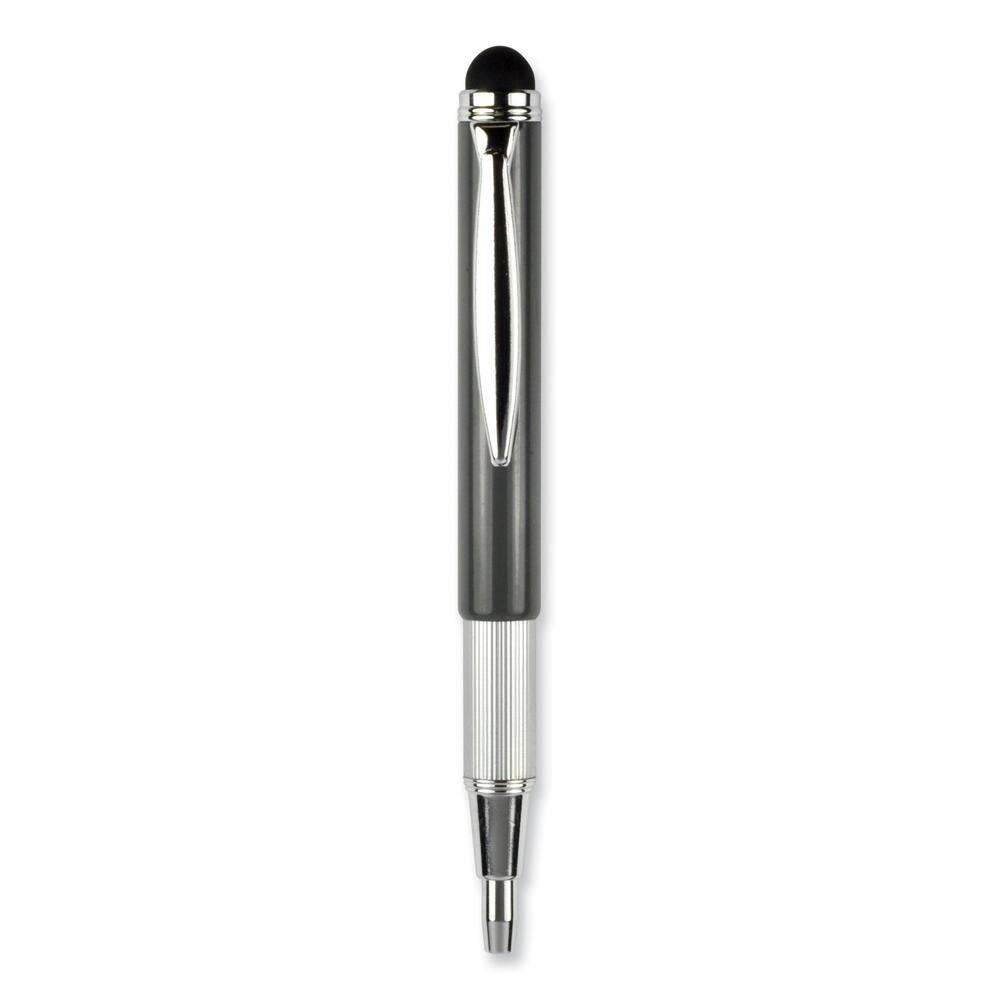 Left. Zebra - 33602 StylusPen Medium 1 mm Retractable Telescopic Ballpoint Pen/Stylus - Black Ink/Blue/Gray Barrel (2/Pack) - Blue/Gray.