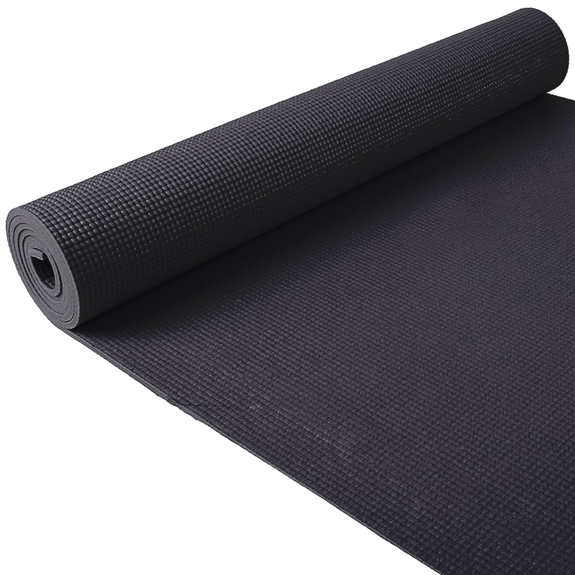 Alt View 5. Fitvids - Fitvids 1/4” High Density Thick Non Slip Workout Yoga Mat and Carry Strap, Black - Black.