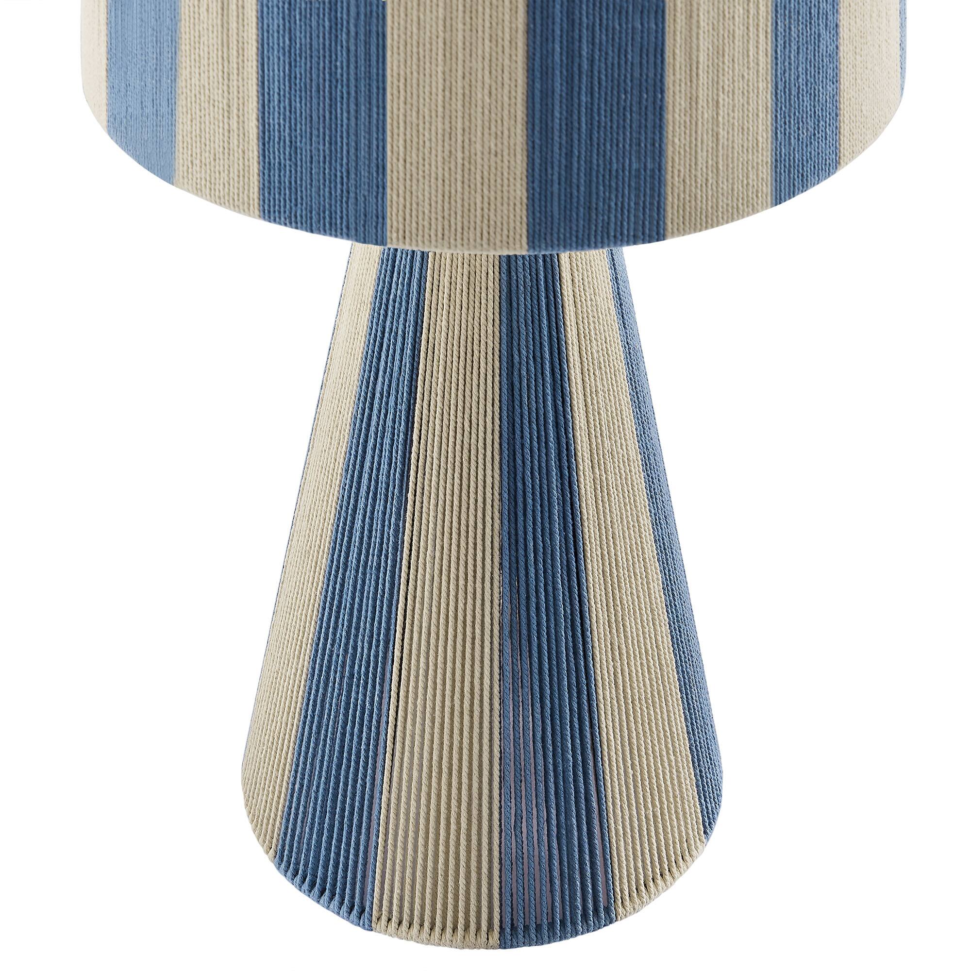 Alt View 4. Modway - Renae Handwoven Cotton Thread Striped Table Lamp by Modway - Capri Blue.