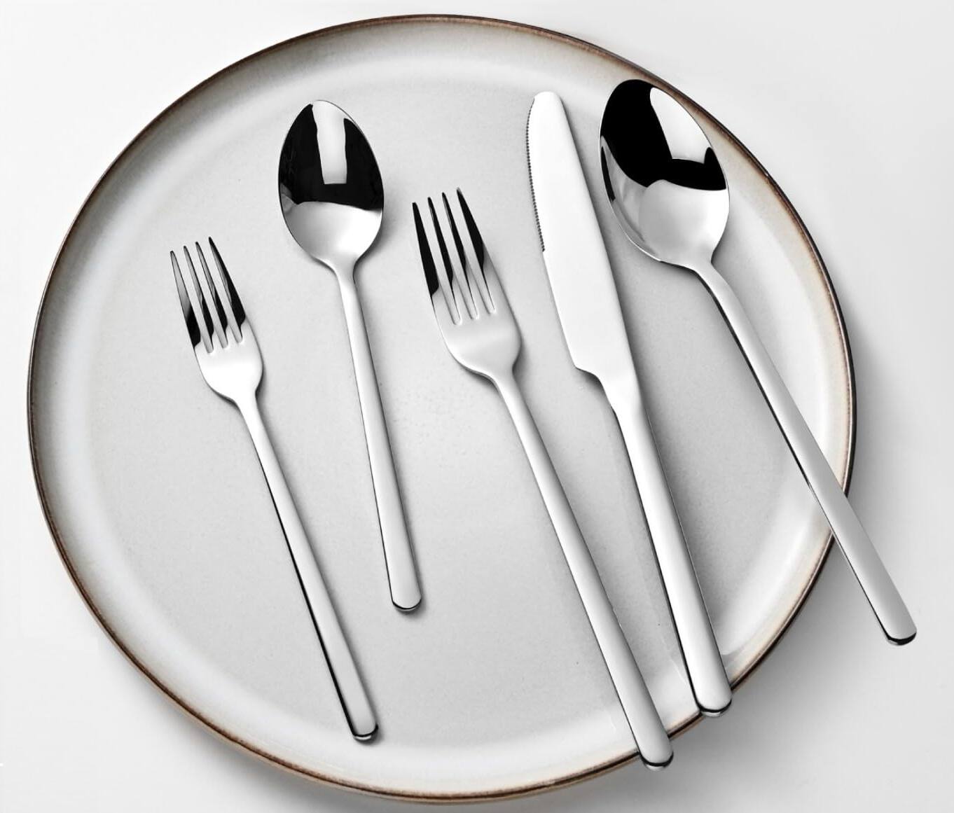 Alt View 1. Dazzed Corner - 20 Piece Flatware Cutlery Set for 4, 18/10 Stainless Steel Silverware Mirror Polished - Silver.