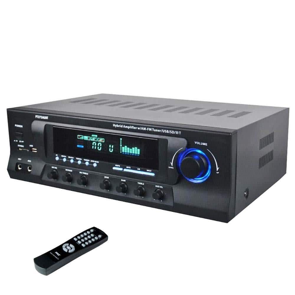 TECH SAFARI - Wireless Audio Power Amplifier 300w 4 Home Theater Stereo Receiver With Usb Am Fm 2 Mic In Echo Rca Led Sel - Home Audio Amplifier System
