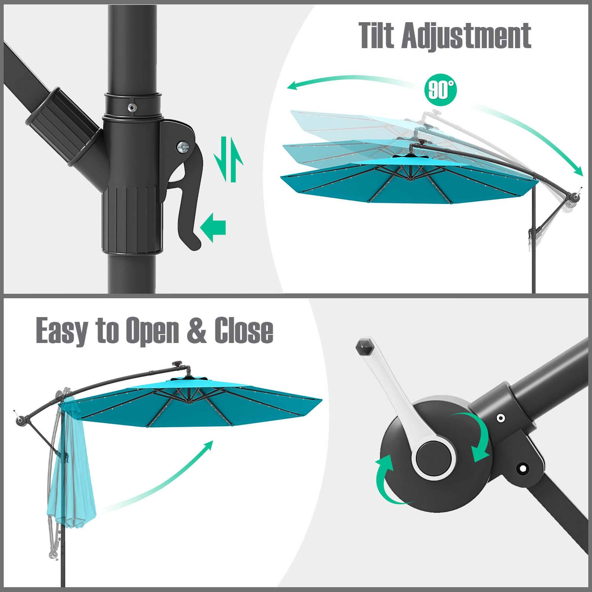 Tilt Adjustment 90 Easy to Open & Close