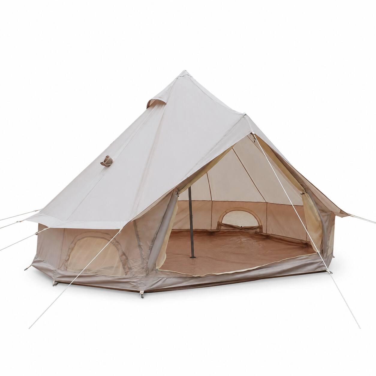 Alt View 4. Anysun - 4-Season Bell Tent – 9.8 FT Waterproof Family Camping Tent with Stove Jack, Fits 4 People, Outdoor Parties & Camping - Beige.
