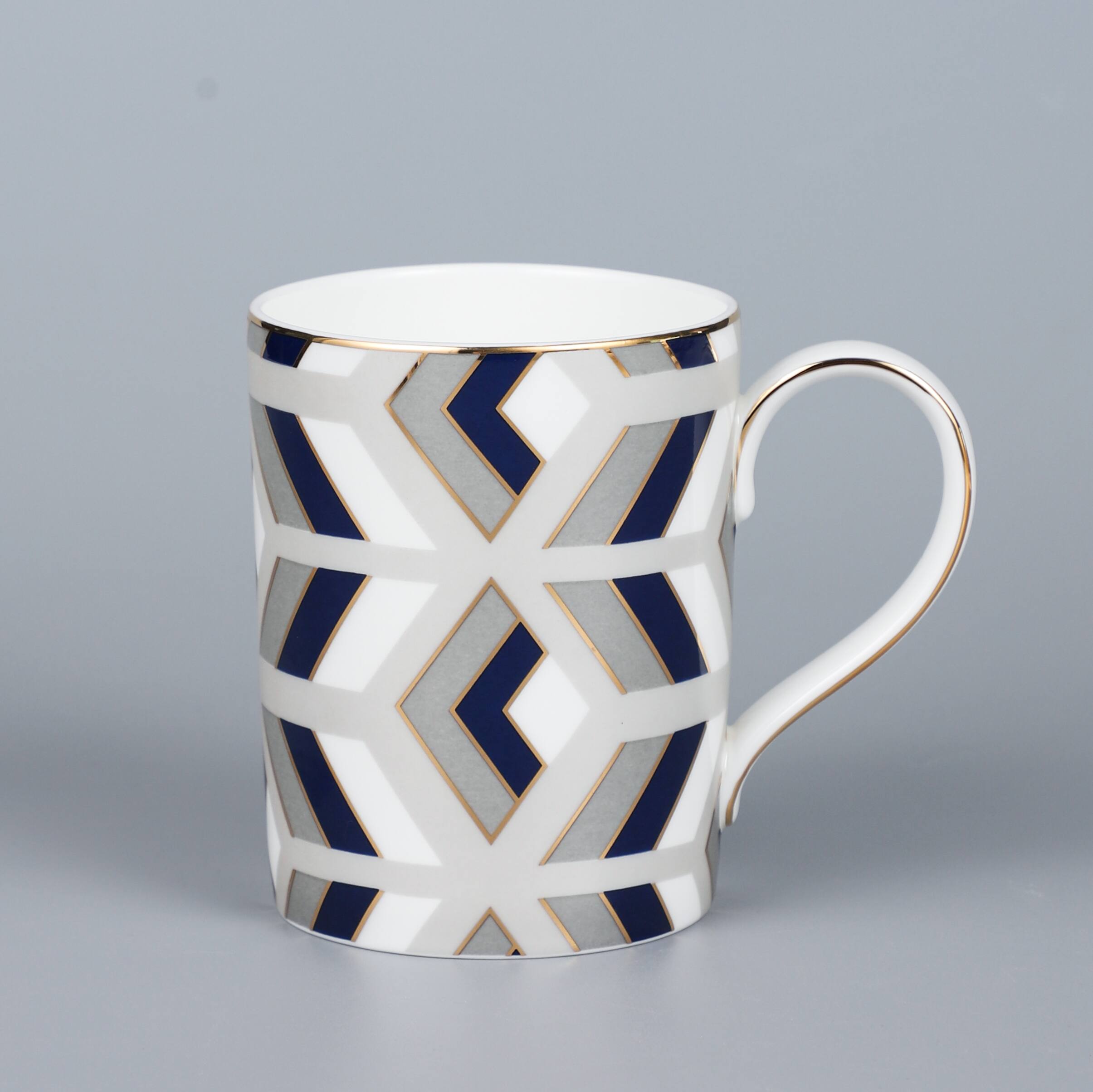 Left. Jiallo - The Elegance in Porcelain Tea Service Collection - Set of two Coffee Mugs - Multi Color.