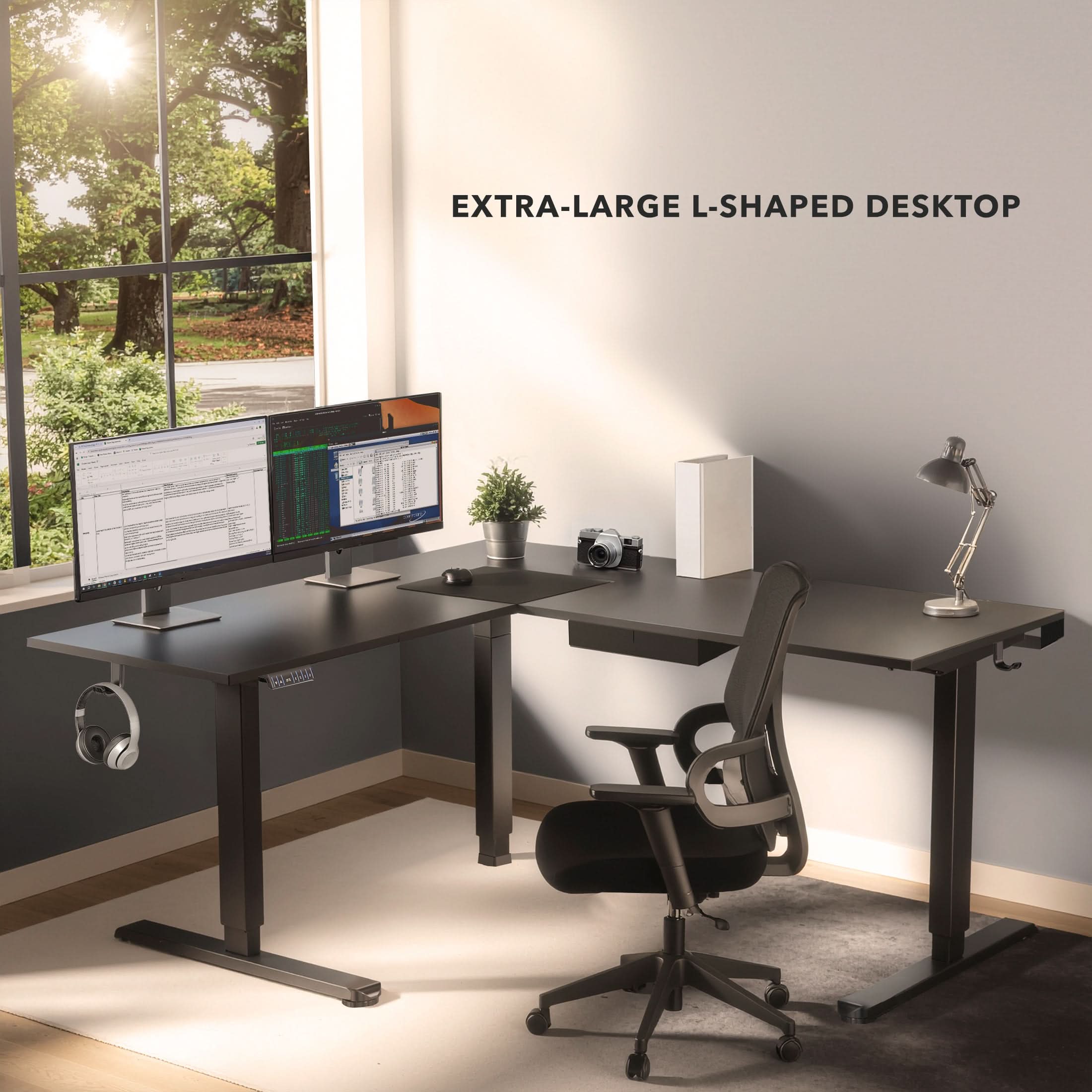 EXTRA-LARGE L-SHAPED DESKTOP