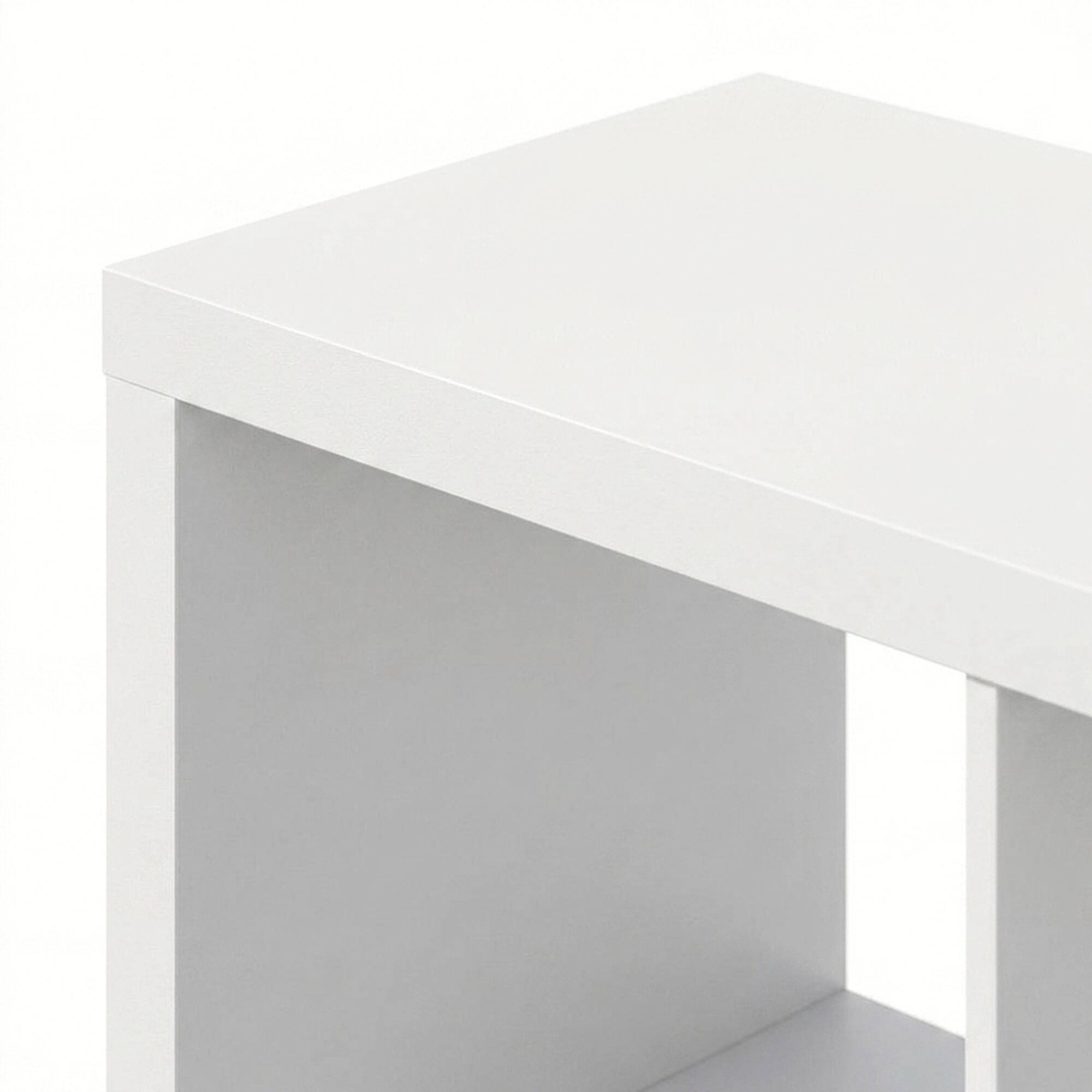 Alt View 2. FurniFact - Engineered Wood Storage Cabinet with 16 Open-Back Cube Shelves, Tall Bookcase Organizer for Bedroom or Entryway, White - White.