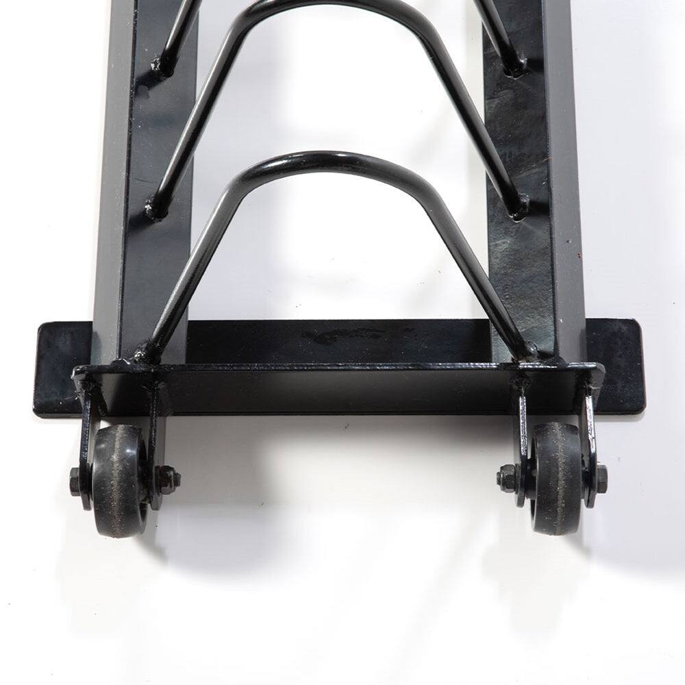 Alt View 3. Power Systems - Horizontal Weight Plate Rack – 16 Slots Bumper Plate Storage with Handle & Wheels - Black.