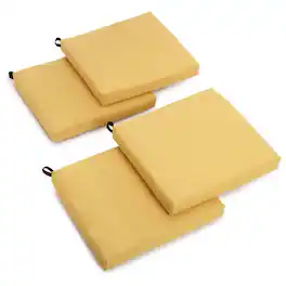 Blazing Needles - 20-inch by 19-inch Spun Polyester Chair Cushion (Set of Four) - Lemon