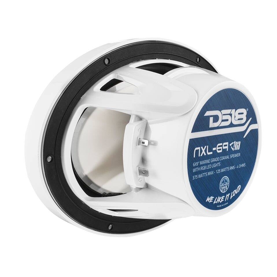 D518 XL-69 JIH COAXIAL SPEAKER MARINE GRADE 6X9* LED LIGHTS 40HMS WITH RGB WATTS RMS MAX- 125 375 WATTS USH LOUD WE LIKE IT LOUD