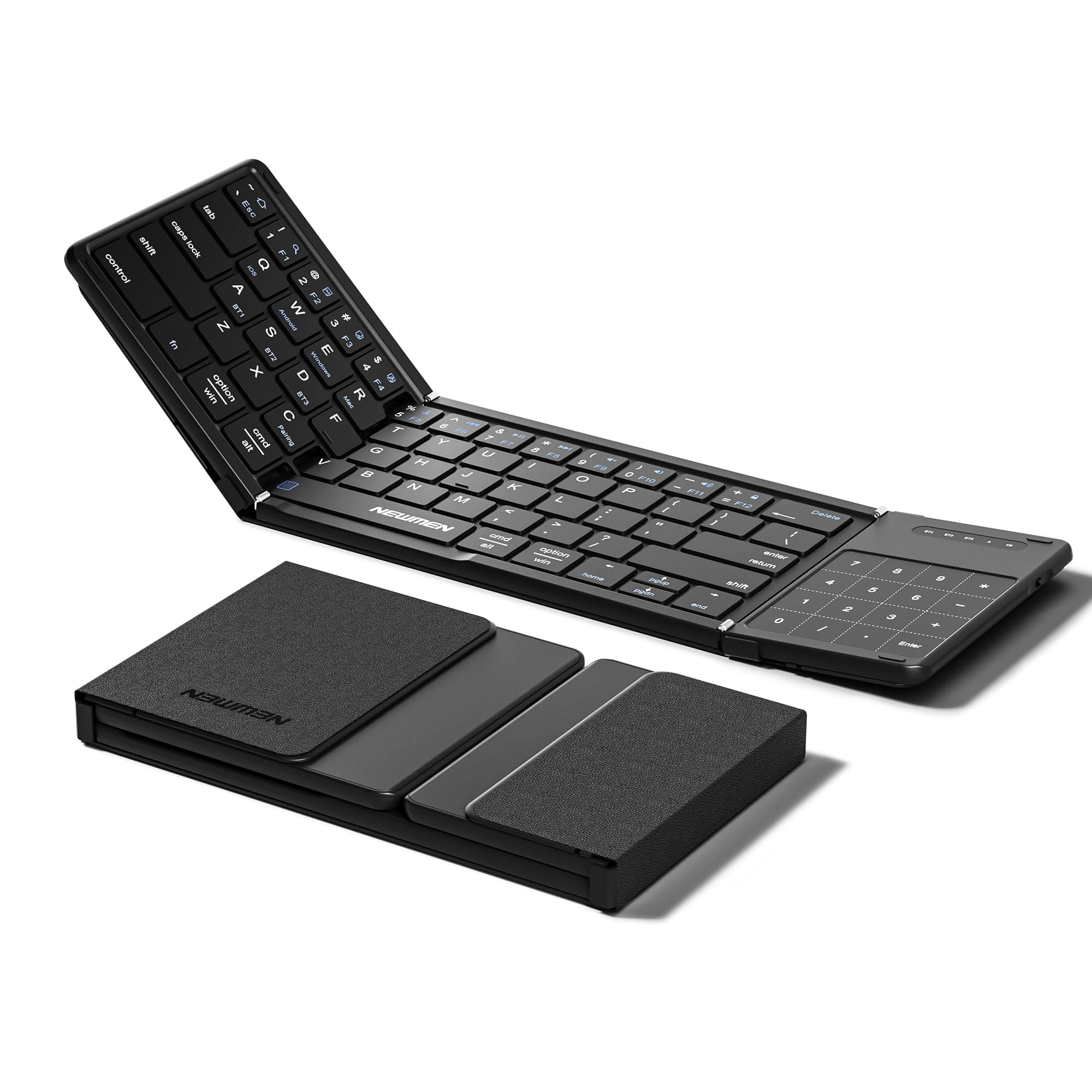 Live At Space - Bk66 Foldable With Touchpad Portable Compact Rechargeable Full Size Wireless Folding Small Mini Keyboards For Ipad - Default