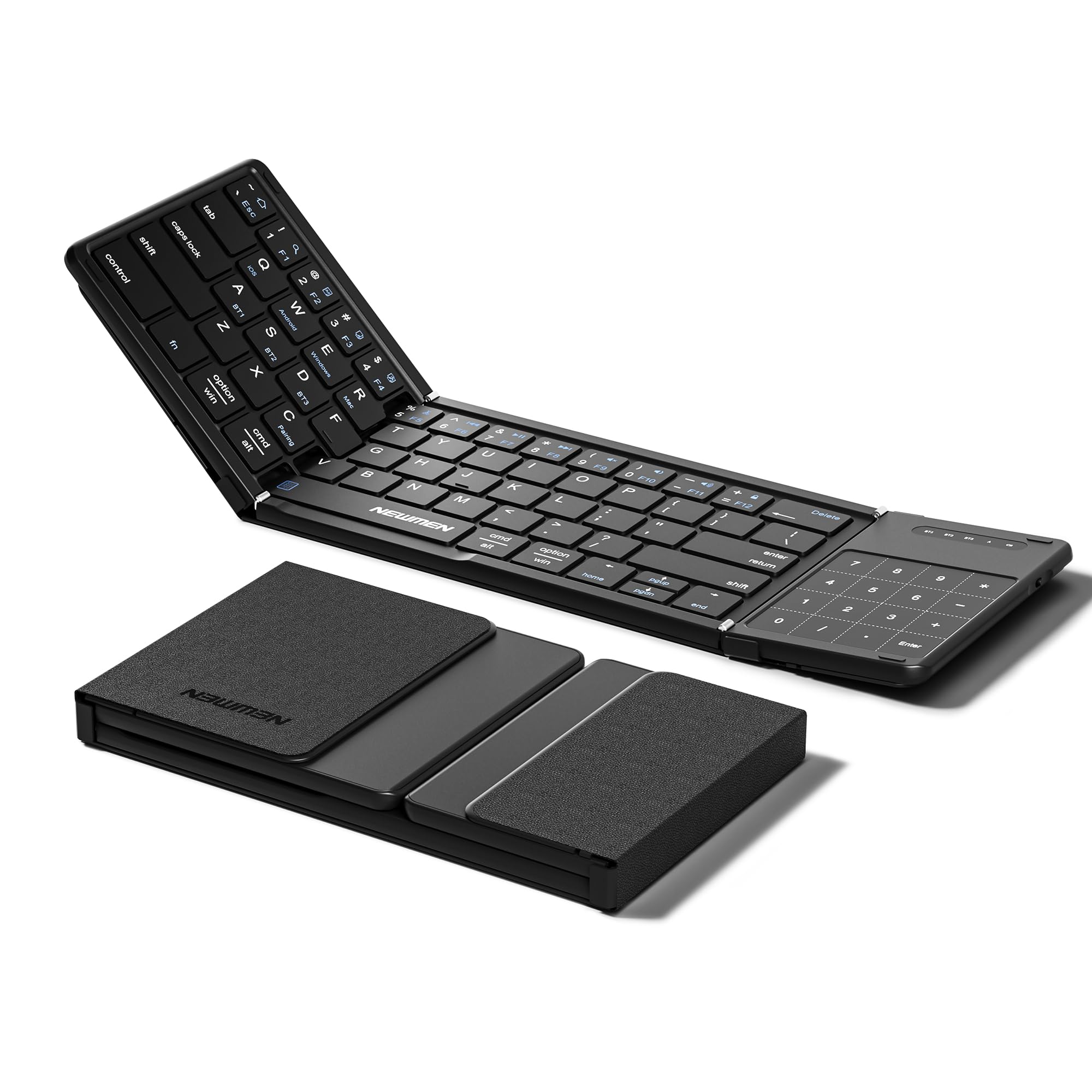 Live At Space - Bk66 Foldable With Touchpad Portable Compact Rechargeable Full Size Wireless Folding Small Mini Keyboards For Ipad - Default