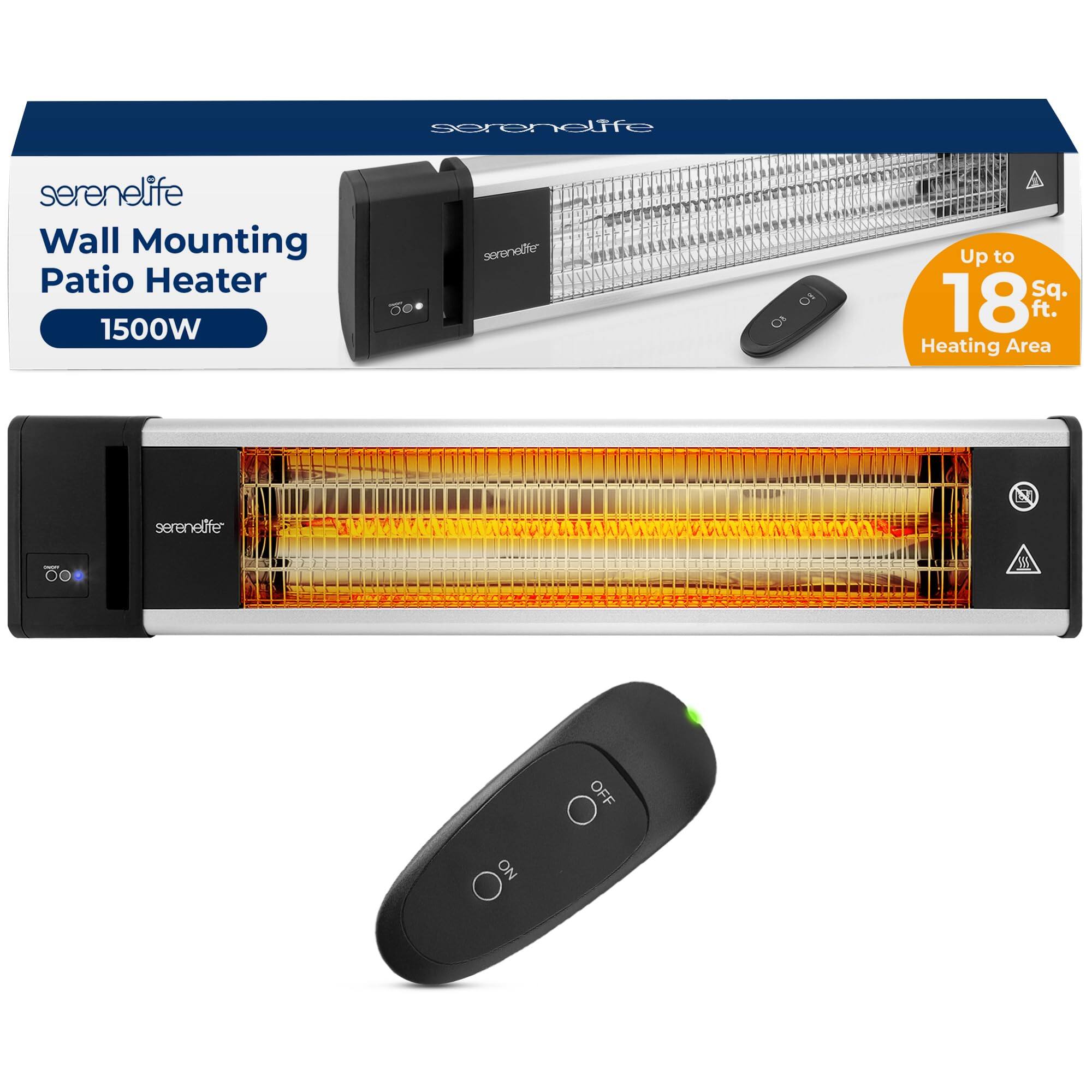 serenelife Wall Mounting Patio Heater 1500W  
Up to 18 Sq. ft. Heating Area  
serenelife  
ON/OFF